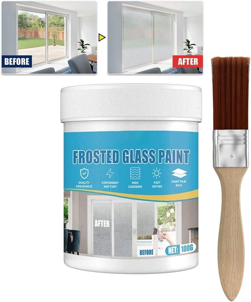 klarako Frosted Glass Spray Paint, Door and Window Shading Frosted Glass Paint, Window Frost Spray, Waterproof & UV Resistant Matte Hazy Frost (1PCS + 1Pcs Brush) - Image 1