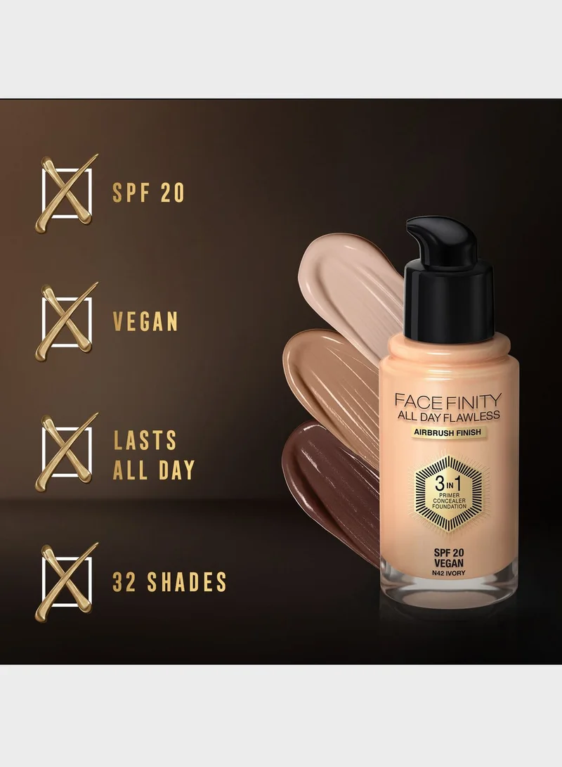 Max Factor Max Factor Facefinity All Day Flawless 3 in 1 Foundation – 98 – Warm Hazelnut, 30ml