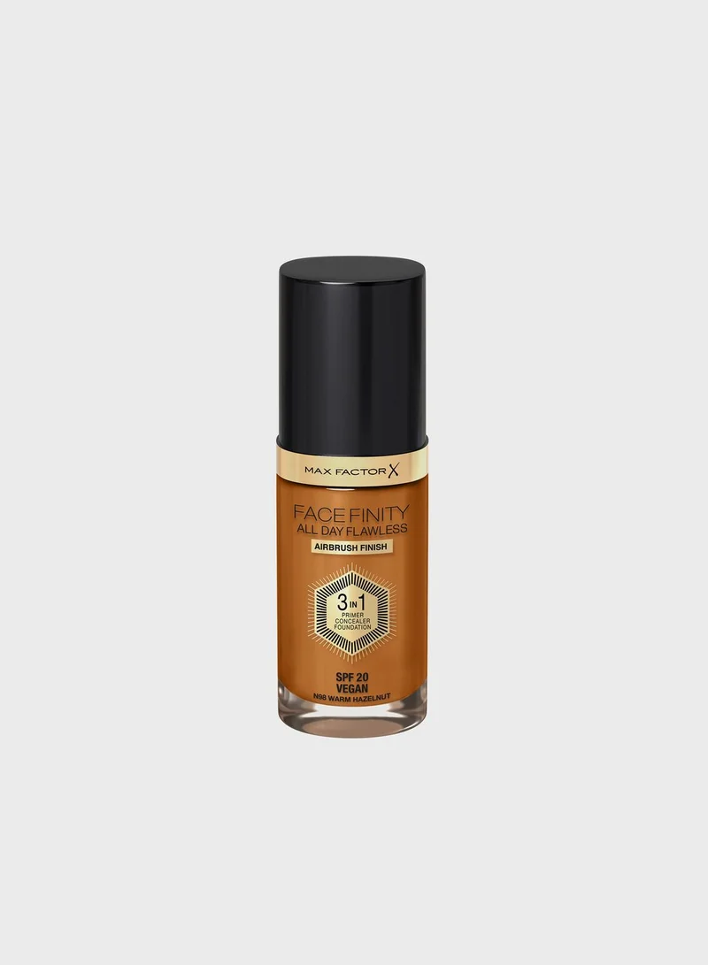 Max Factor Max Factor Facefinity All Day Flawless 3 in 1 Foundation – 98 – Warm Hazelnut, 30ml