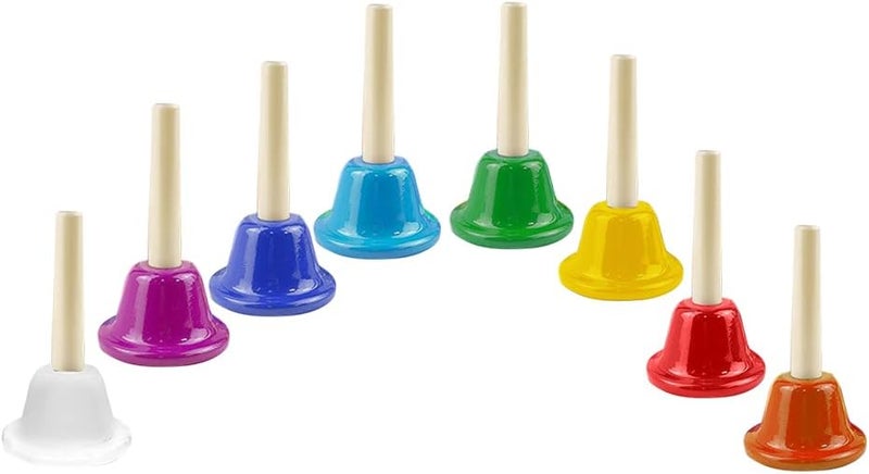 ENNBOM Hand Bell Shake 8 Notes Diatonic Metal Hand Bell Kit Rhythm - Image 3