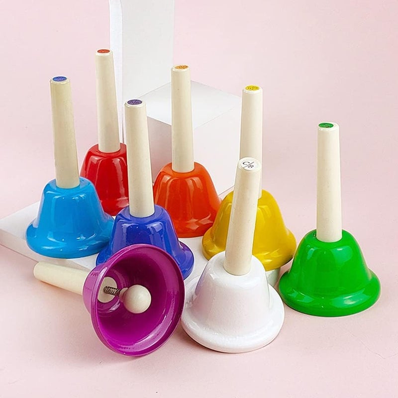 ENNBOM Hand Bell Shake 8 Notes Diatonic Metal Hand Bell Kit Rhythm - Image 1