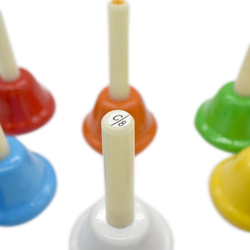 ENNBOM Hand Bell Shake 8 Notes Diatonic Metal Hand Bell Kit Rhythm - Image 2