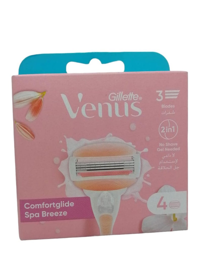Venus Gillette Spa Breeze Women's Razor Blade Refills 4 Count  - Image 1