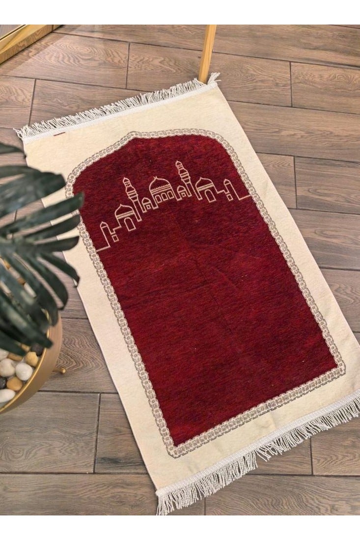 سجادة صلاة مخملي ناعم- احمر