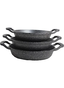 First Class Granite Casting Pan Set 3 Pieces