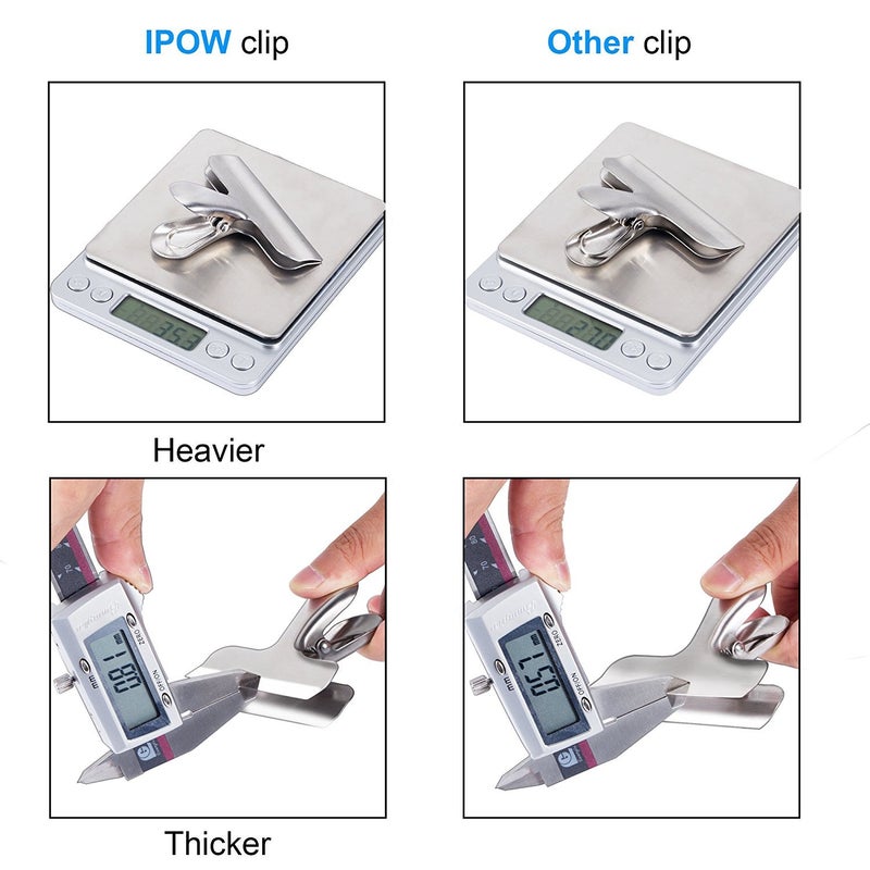 IPOW 10PCS Wide Metal Chip Clips 3 Inch, Snack Food Bag Sealing Clips, Stainless Steel Paper Clamps Heavy Duty for Kitchen Food Packages and Office - Image 2