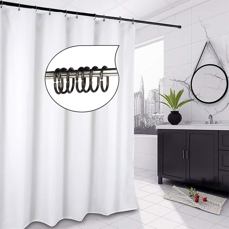 Qulable 24 pcs Shower Curtain Rings Plastic Curtain C Rings Hook Hanger Bath Drape Loop Clip Glide Bathroom Shower Window Rod (Bronze) - Image 5