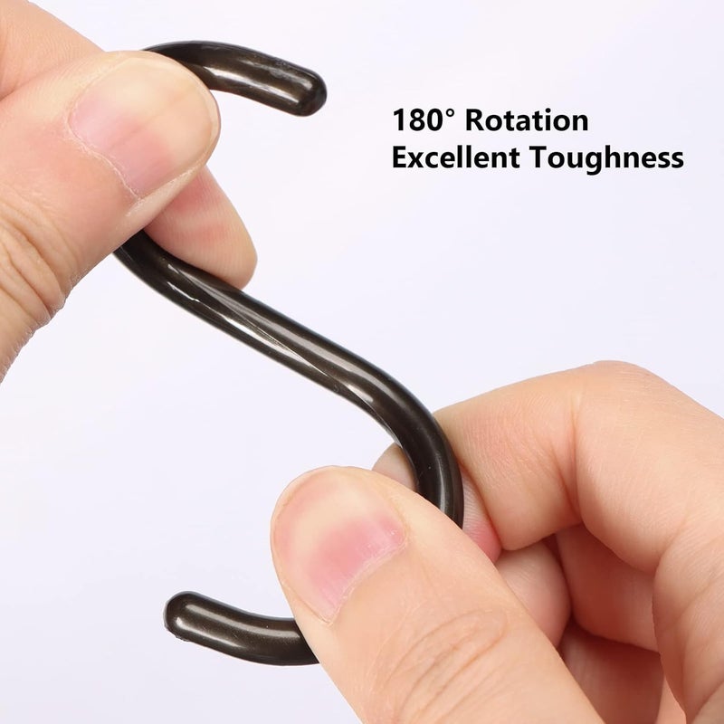 Qulable 24 pcs Shower Curtain Rings Plastic Curtain C Rings Hook Hanger Bath Drape Loop Clip Glide Bathroom Shower Window Rod (Bronze) - Image 3