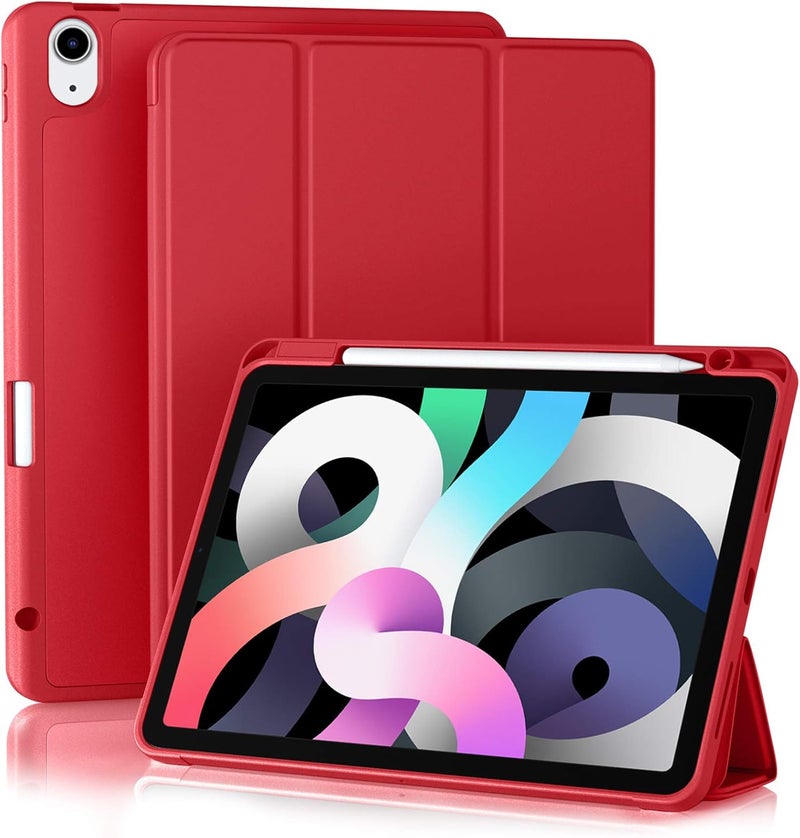 Akkerds Compatible with iPad Air 6th Generation 11 Inch Case M2 2024, for iPad Air 5th/4th Generation Case 2022/2020 10.9 Inch with Pencil Holder[Auto Sleep/Wake], Red - Image 1