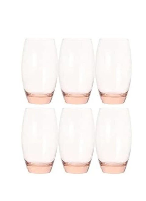Pasabahce Set of 6 large juice cups - barrel -500 ml -pink color -Turkish origin