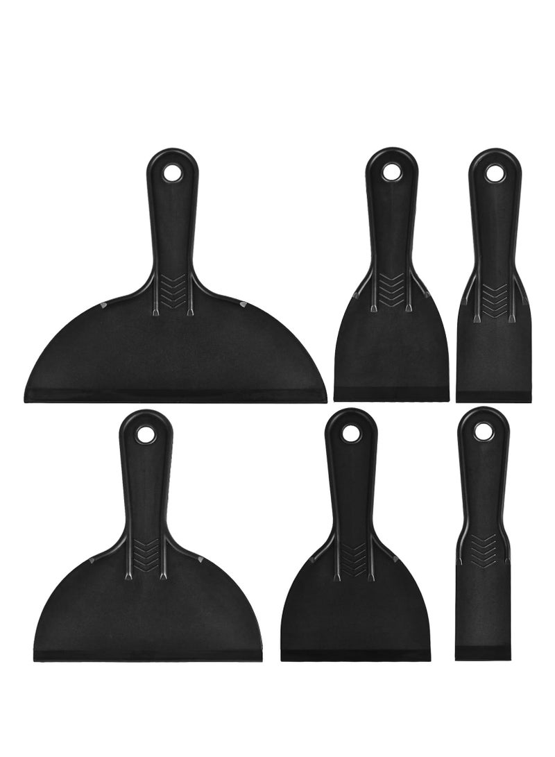 Oasisgalore 6-Piece Plastic Putty Knife Set - Flexible Scraper Tools for Spackling, Patching, and Painting Wood or Walls - Image 1