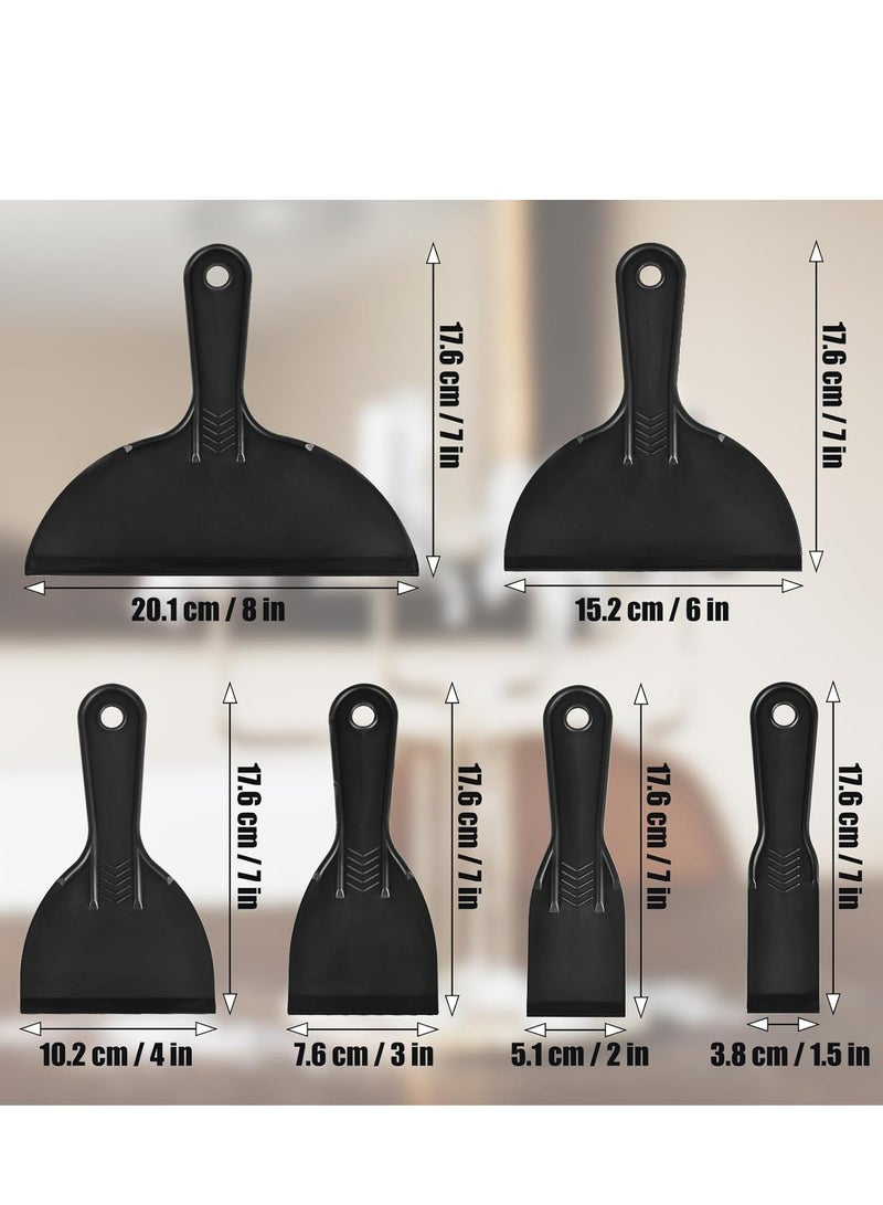 Oasisgalore 6-Piece Plastic Putty Knife Set - Flexible Scraper Tools for Spackling, Patching, and Painting Wood or Walls - Image 2