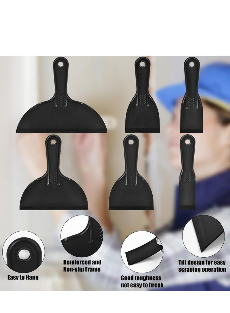 Oasisgalore 6-Piece Plastic Putty Knife Set - Flexible Scraper Tools for Spackling, Patching, and Painting Wood or Walls - Image 3