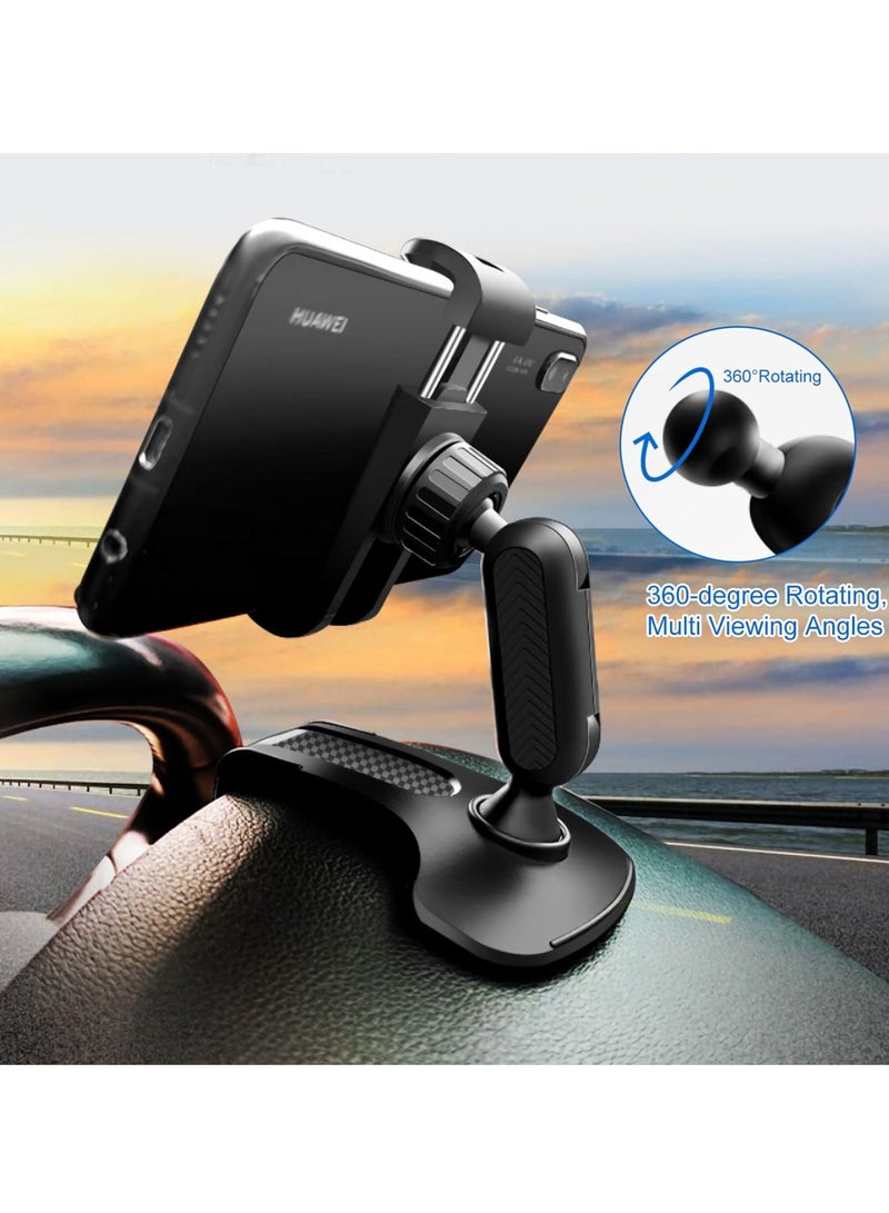 Captaintech Car Phone Holder Spring Buckle Base 360 Degree Rotation Can Be Used on Dashboard / Visor / Rear View Mirror Suitable for iPhone 13/ 12/ 11 and 4 to 6.5-inch Smartphones (Black) - Image 4