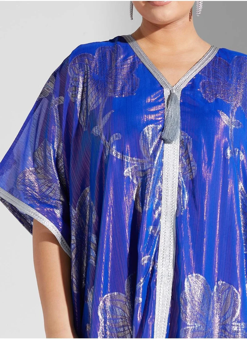 Maison Arabelle Curve Printed Color Block Jalabiya