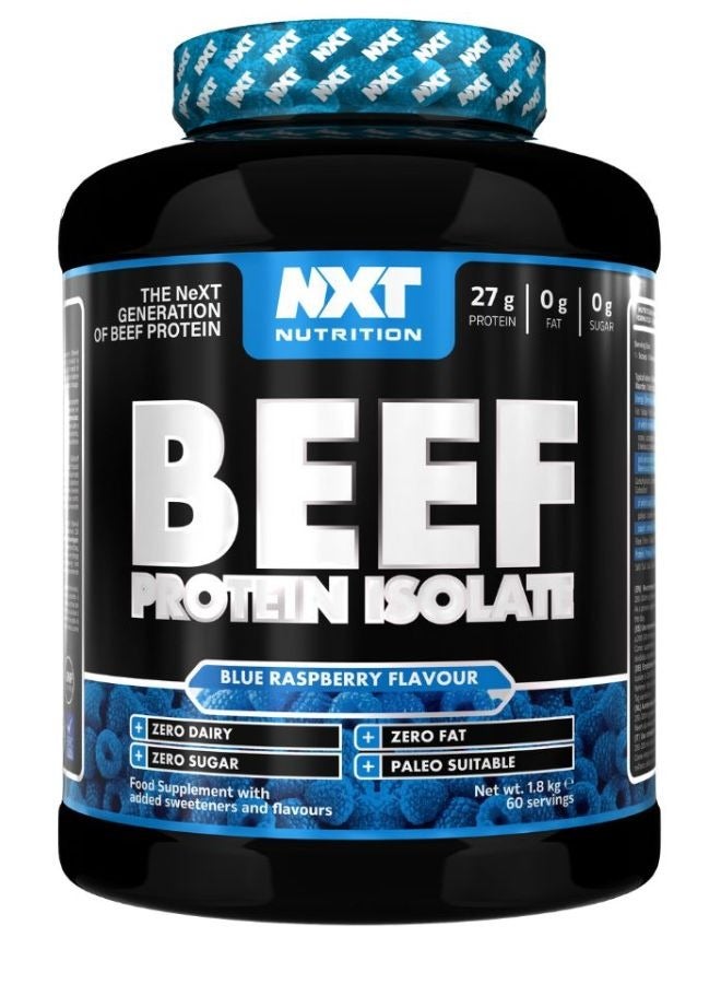 Beef Protein Isolate, Blue Raspberry Flavour,  1.8kg, 60 Servings