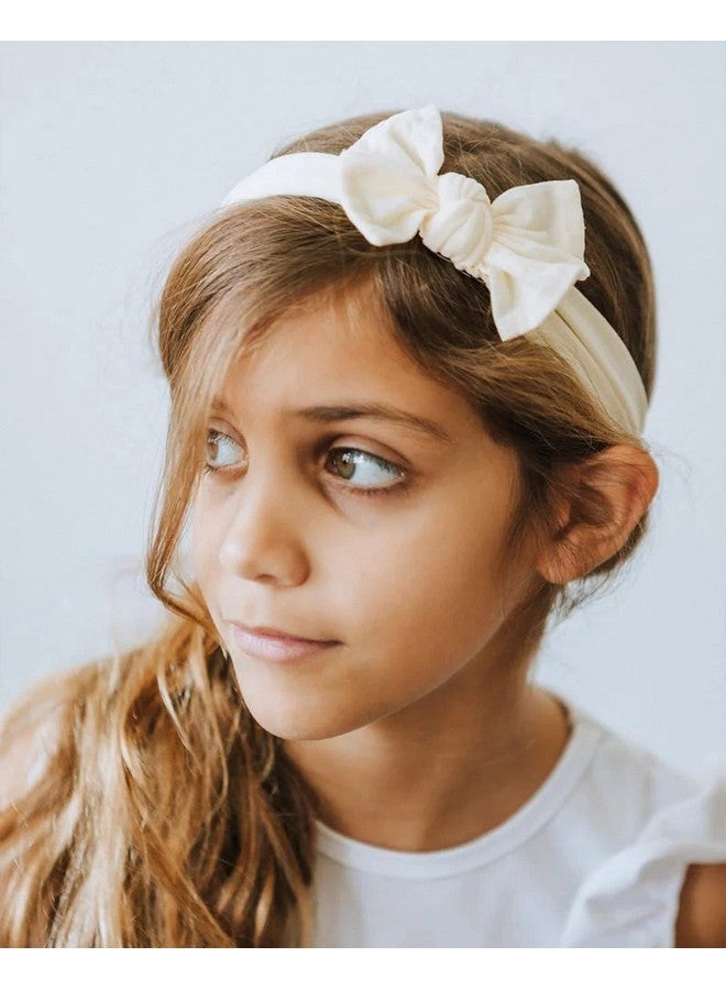 jollybows 3Pcs Baby Nylon Headbands Hairbands Hair Bow Elastics For Baby Girls Newborn Infant Toddlers Kids - Black White Pink - Image 2