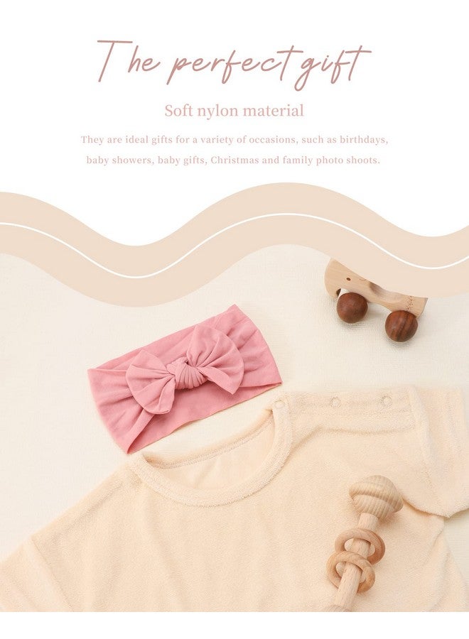 jollybows 3Pcs Baby Nylon Headbands Hairbands Hair Bow Elastics For Baby Girls Newborn Infant Toddlers Kids - Black White Pink - Image 1