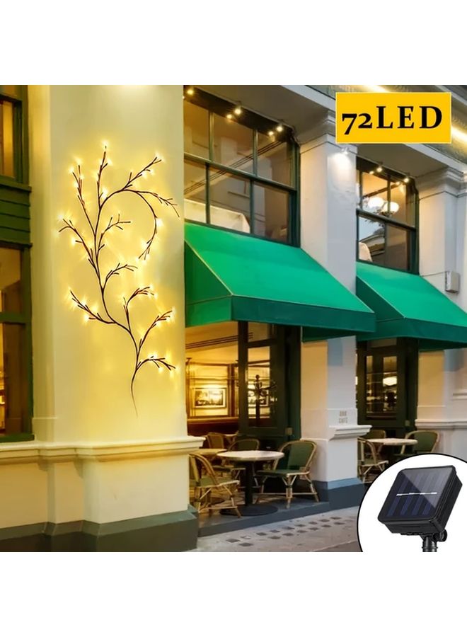 Solar Powered Willow Vine Lights 72 LED Warm White 8 Modes IP44 Outdoor Decoration - Image 1