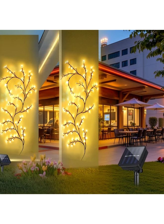 Solar Powered Willow Vine Lights 72 LED Warm White 8 Modes IP44 Outdoor Decoration - Image 4