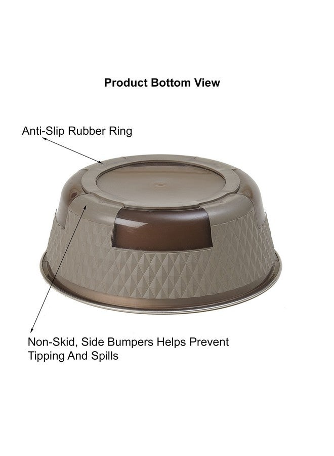 PetRageous 16015 Kona Stainless Steel Non-Slip Dishwasher-Safe Dog Bowl 1.75-Cup 5.5-Inch Diameter 1.75-Inch Tall for Small and Medium Dogs and Cats, Brown - Image 4