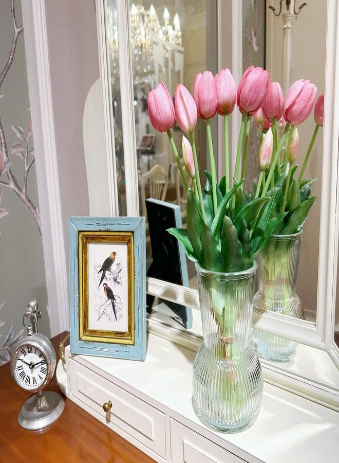WAKISAKI 16-inch Premium Real Touch Fake Tulips, Artificial Flowers with Buds, Flexible Stem Easy to Shape, Faux Tulips (Vase not Included), 5-Pack Set of Tender Mauve - Image 4