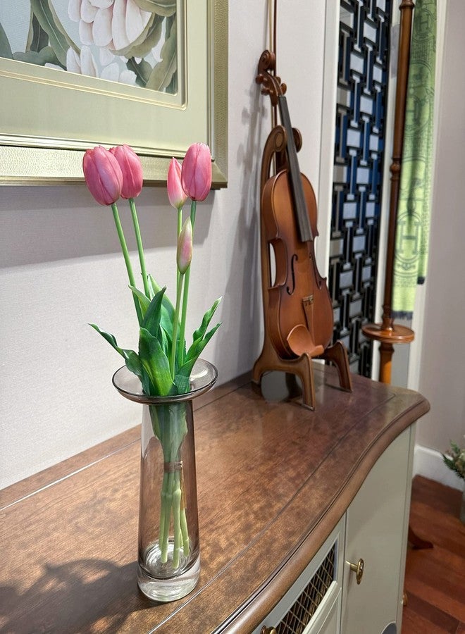 WAKISAKI 16-inch Premium Real Touch Fake Tulips, Artificial Flowers with Buds, Flexible Stem Easy to Shape, Faux Tulips (Vase not Included), 5-Pack Set of Tender Mauve - Image 3