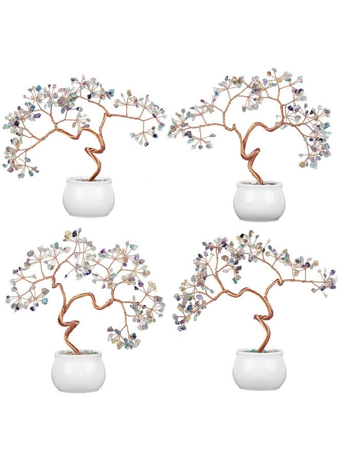 mookaitedecor Fluorite Crystal Money Tree with Ceramic Base Bonsai Feng Shui Tree Ornament for Office Home Decor, 8-9.5 Inch - Image 4