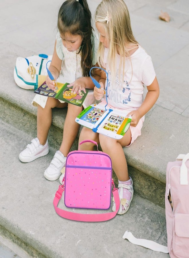 حقيبة محمولة متوافقة مع نظام LeapFrog LeapStart 3D التفاعلي للتعلم، وجهاز LeapTop Touch ثنائي الاستخدام من LeapFrog Scout وViolet، وكتاب 100 كلمة، ومساحة تخزين لـ 5-6 كتب (الحقيبة فقط) - لون وردي - Image 3