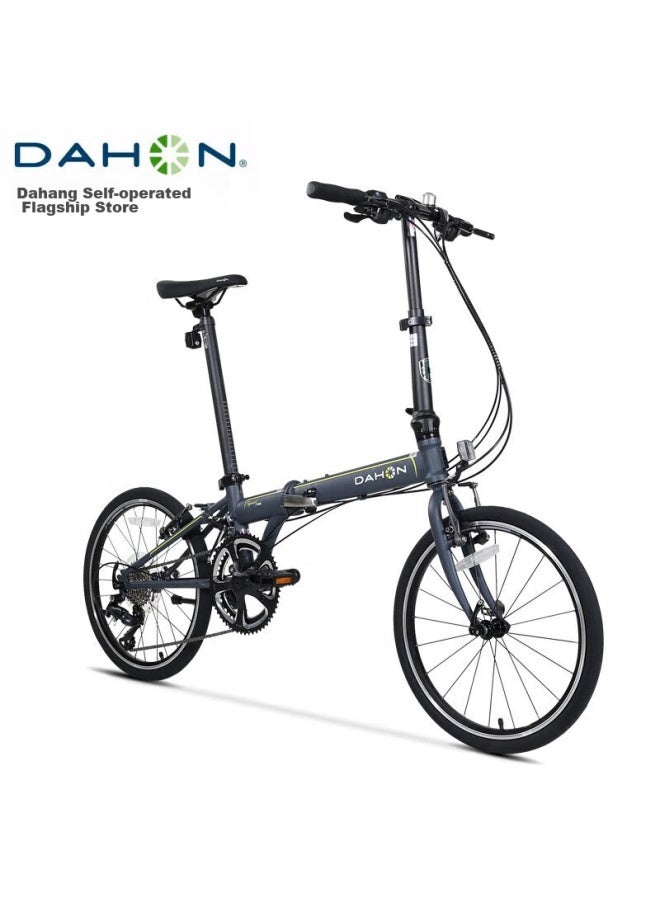 Dahon Folding Bicycle, 20-inch, 18-speed, Unisex Road Bike, Kac083, Matte Black