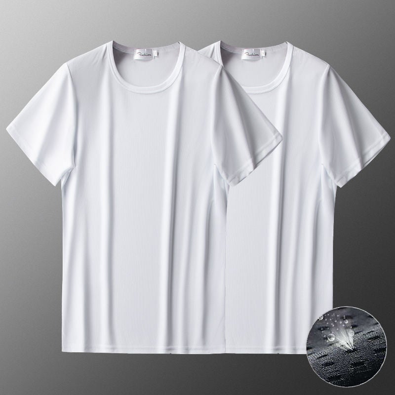 Summer Ice Silk Short Sleeve T-Shirt Men'S Trendy Loose Sports Quick-Drying Mesh Thin Half Sleeve Round Neck T-Shirt Men - Image 1