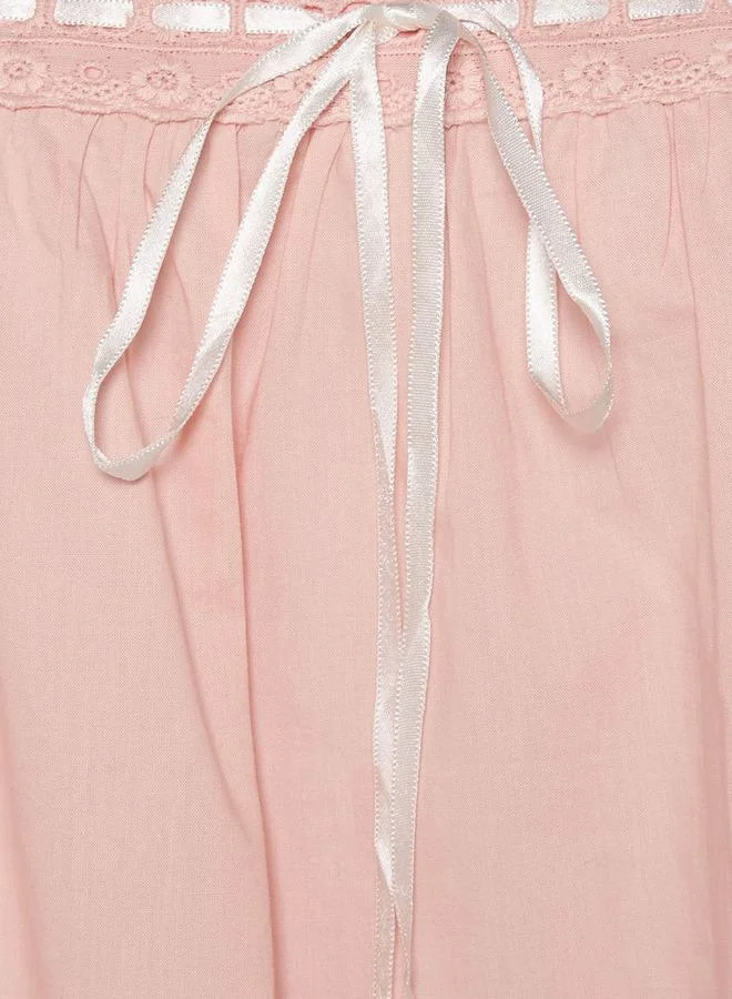 سبلاش فيڤ Midi Night Dress Sleeveless Ribbon Tie Up Cotton