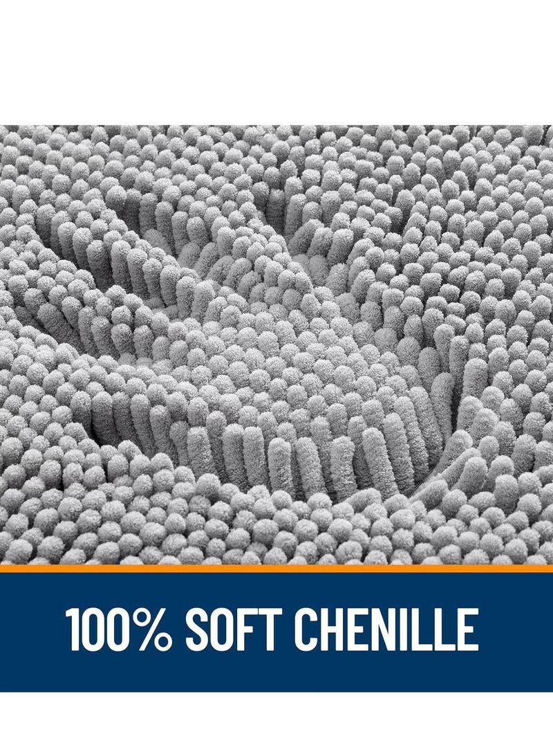 jisimu Chenille Non-Slip Bathroom Mats - Thick High-Density Absorbent Bath Carpet with Anti-Slip Floor Mats  - Image 3