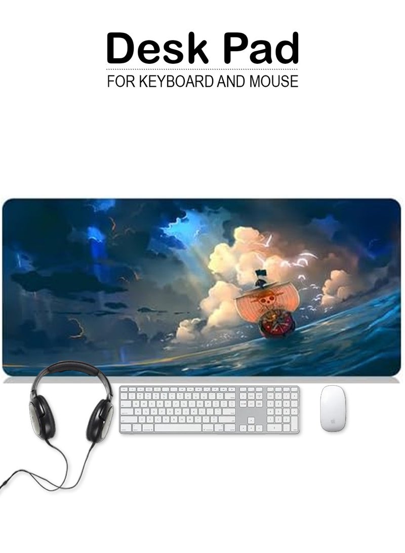 RION Anime Landscape Extended Mouse Pad – Keyboard Desk Mat, Thickened Design, Smooth Surface & Non-Slip Base - Image 1
