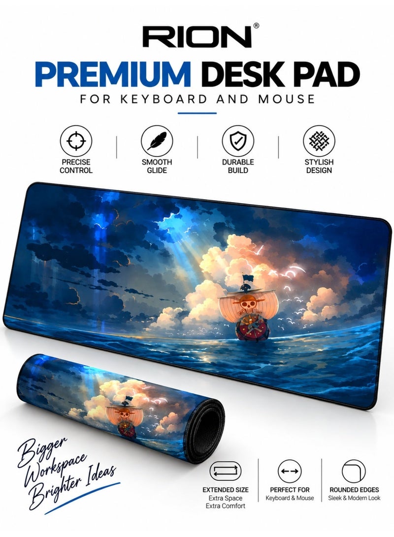 RION Anime Landscape Extended Mouse Pad – Keyboard Desk Mat, Thickened Design, Smooth Surface & Non-Slip Base - Image 1