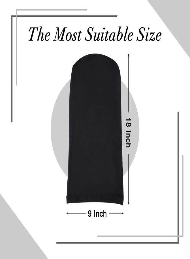 Leeven 2 Pieces Dreadlock Cap Wide Elastic Black Loc Cap Long Braid Cover for Full Hair, Stocking Sleep - Black - Image 2