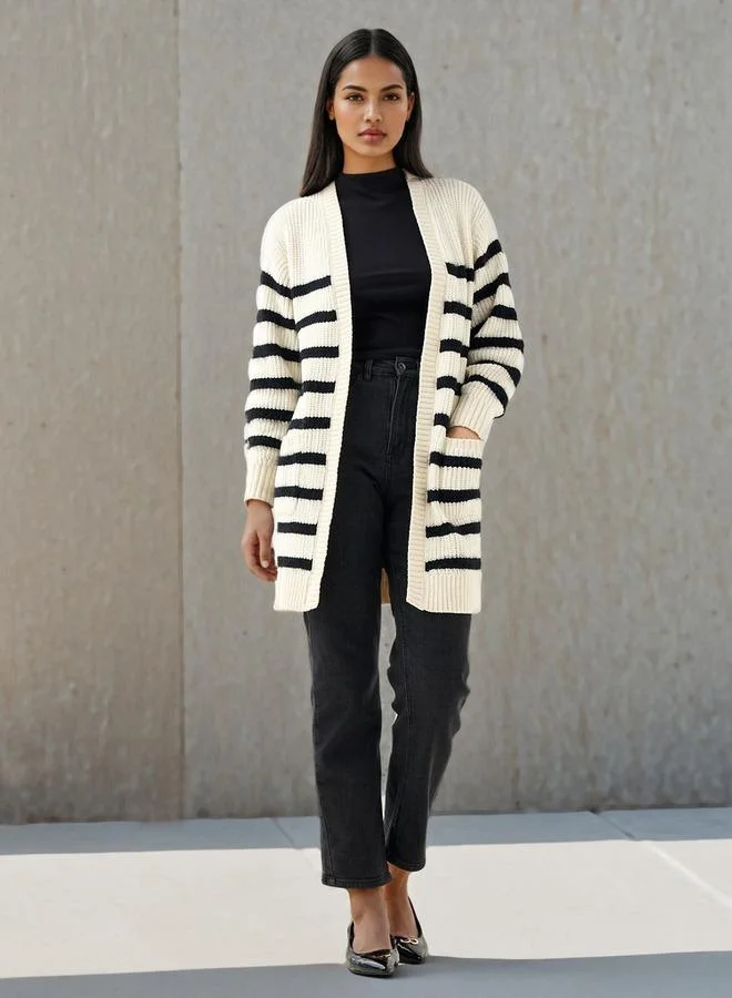 2Xtremz 2Xtremz Striped Longline Cardigan