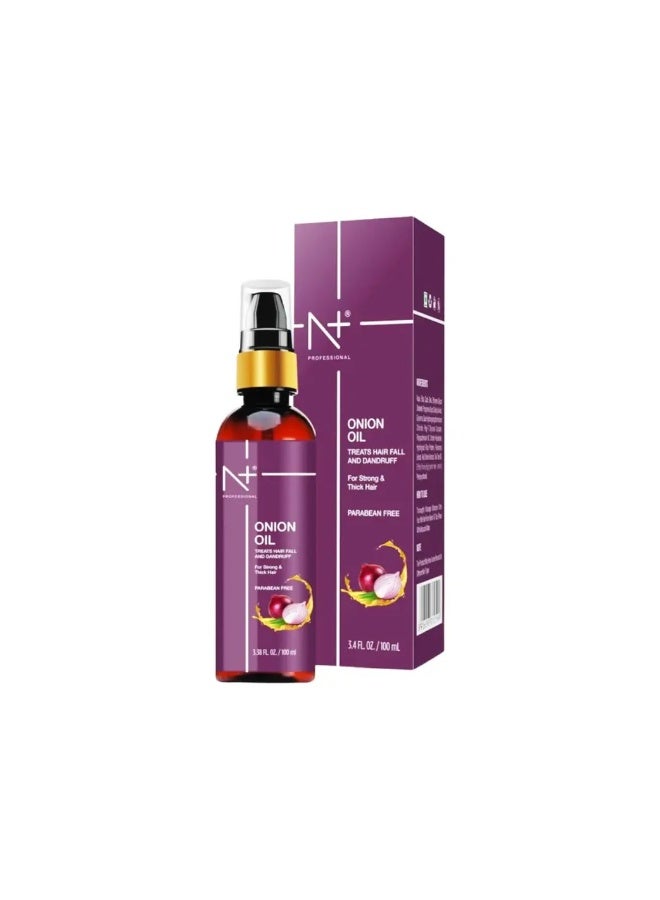 N Plus Professional Onion Hair Oil With Onion Extract - Treats Hair fall And Dandruff - 100ml