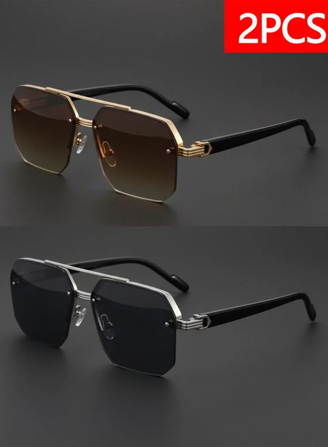 تايك تو Pack of 2 - Double Bridge Aviator Sunglasses