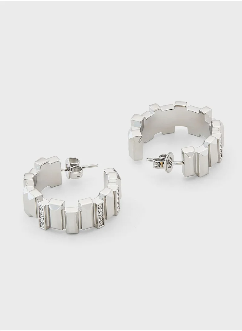 CALVIN KLEIN Stainless Steel With Crystal Earrings