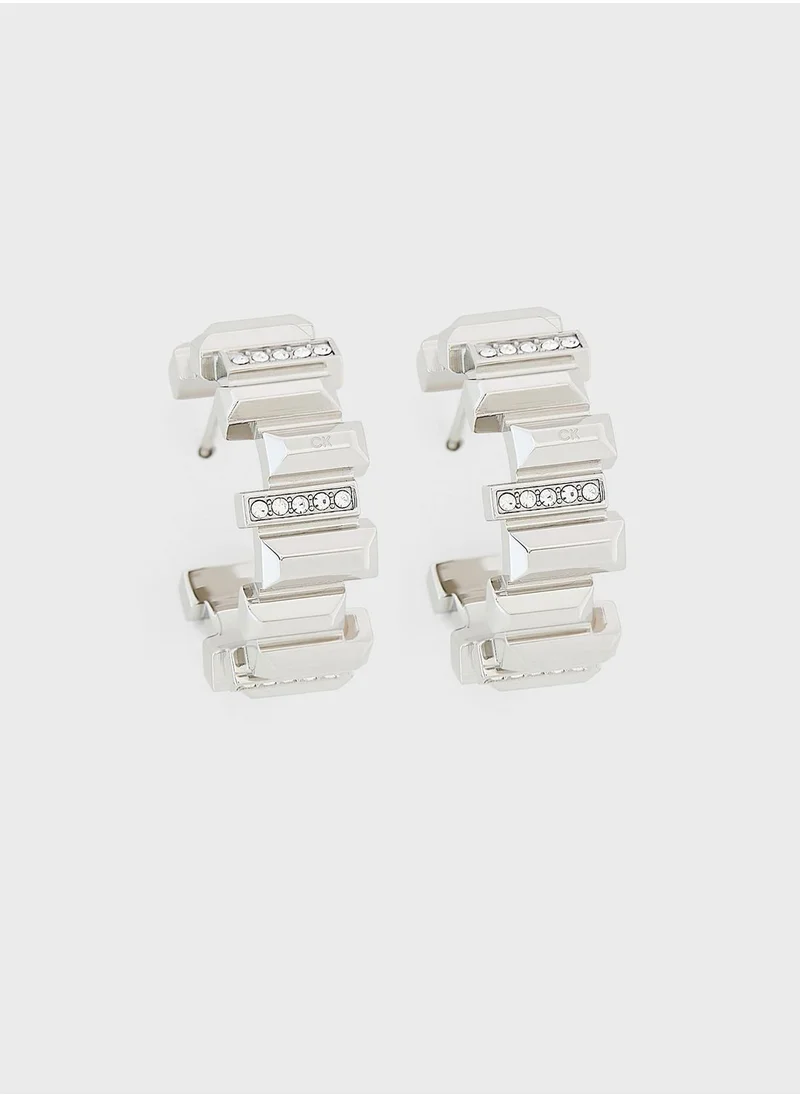 CALVIN KLEIN Stainless Steel With Crystal Earrings
