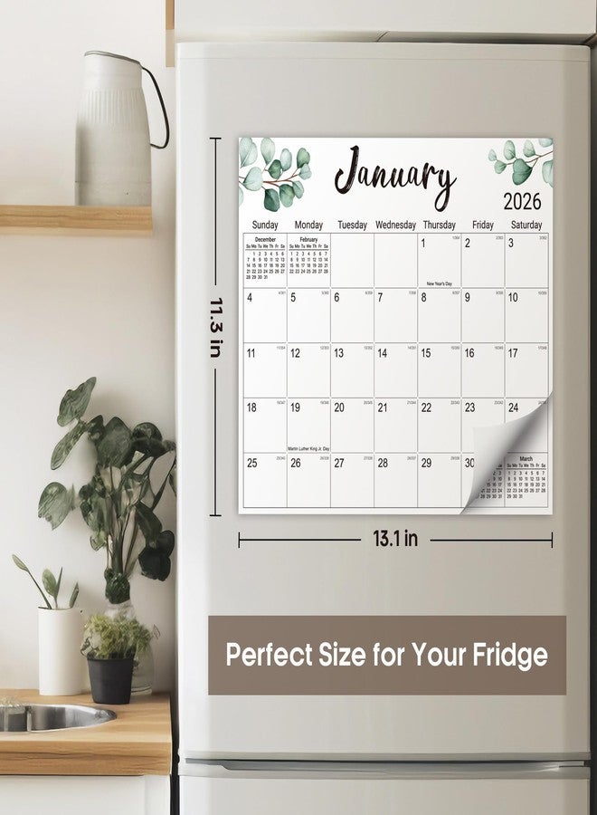 Taja Aesthetic 2025-2027 Magnetic Calendar for Refrigerator, 21-Month Fridge Calendar Magnet from October 2025 to June 2027, Greenery Design for Easy Organizing - Image 2