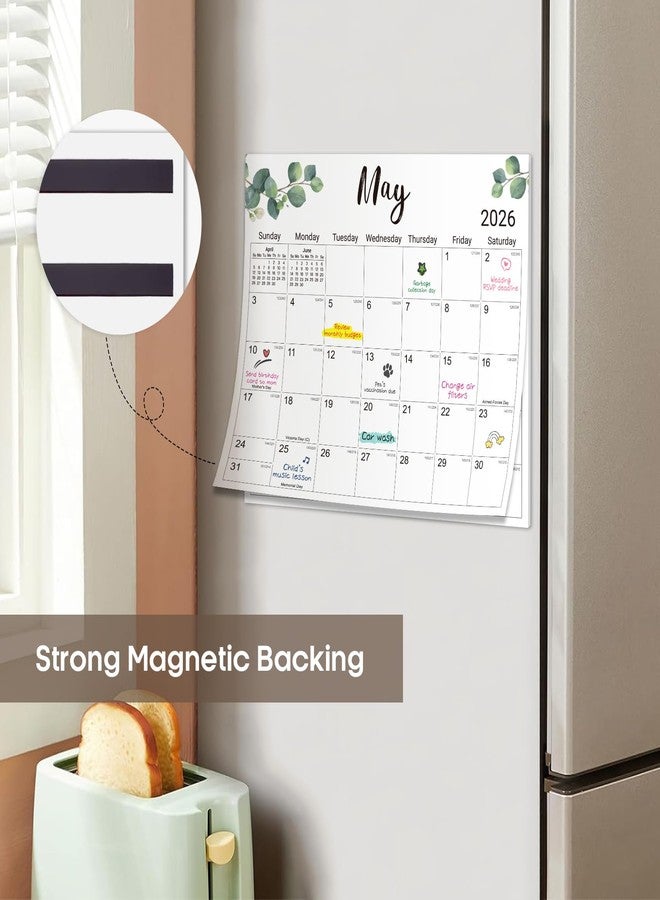 Taja Aesthetic 2025-2027 Magnetic Calendar for Refrigerator, 21-Month Fridge Calendar Magnet from October 2025 to June 2027, Greenery Design for Easy Organizing - Image 4