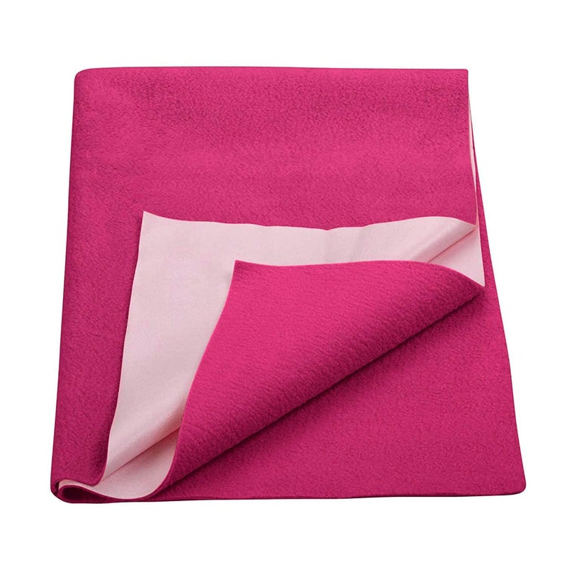 Trance Quick Dry - Soft Bed Protector Waterproof Baby Cot Sheet - (Single-90x182 cm, Berry Pink) - Image 1