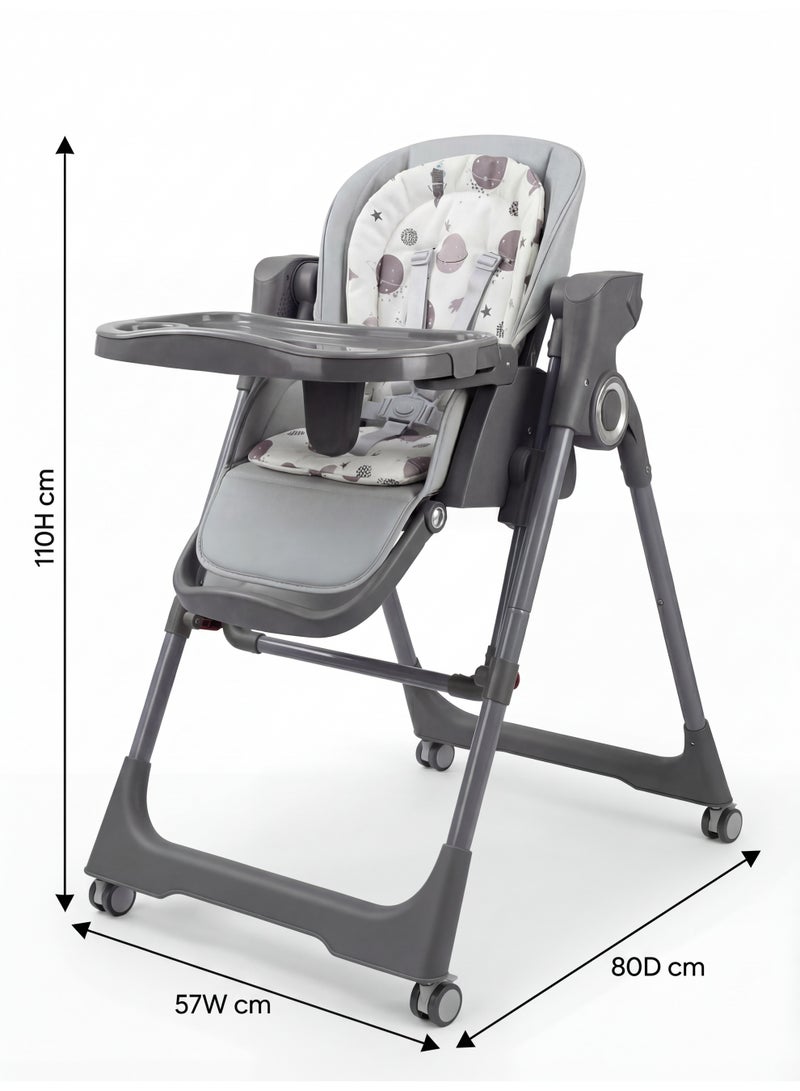 Burbay 2-in-1 Electric Baby High Chair & Smart Swing | Adjustable Height, 5-Point Safety Harness, Built-in Music & Control Panel - Image 3