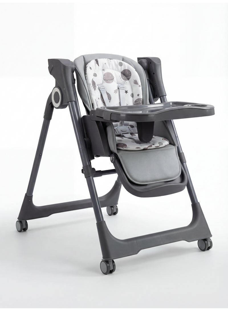 Burbay 2-in-1 Electric Baby High Chair & Smart Swing | Adjustable Height, 5-Point Safety Harness, Built-in Music & Control Panel - Image 4