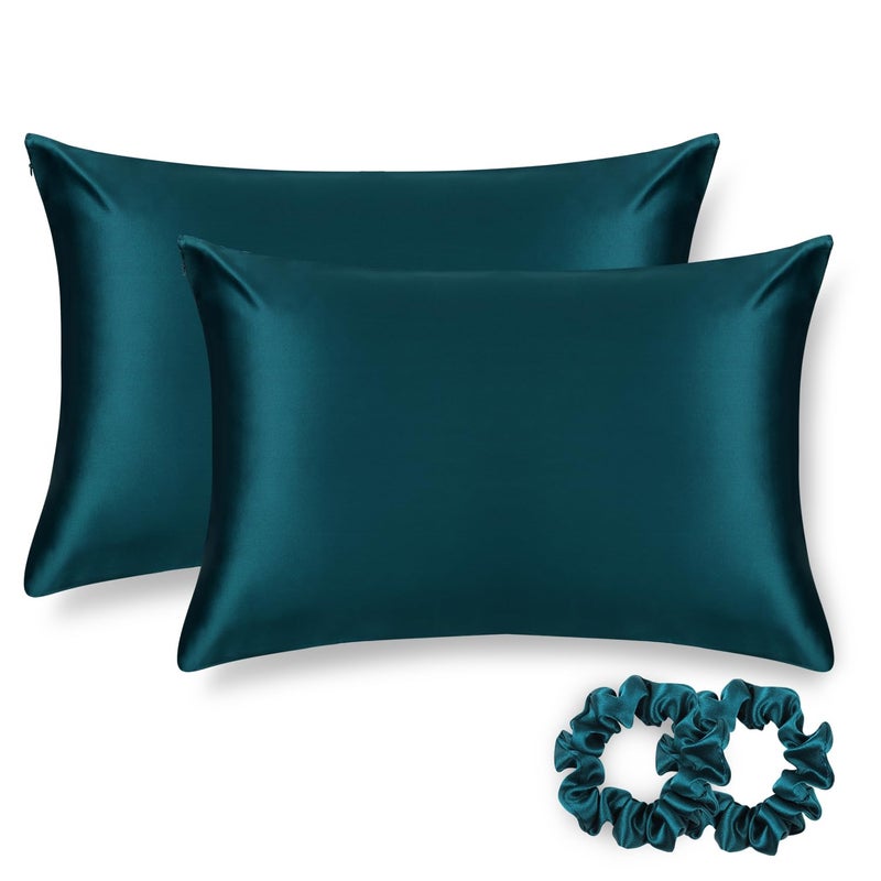 ألاسكا بير سادة حرير دب ألاسكا للشعر ومجموعة الجلد من 2 نقي 2 22 Momme Mulberry Silk Pillow Cases Size Size for Bles - Image 1