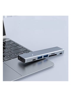 Generic Type-C 7-Port Expansion Hub with Aluminum Alloy Shell, 2x Type-C, USB 3.0, USB 2.0, SD & TF Card Slots – Compact and Efficient  - Image 3