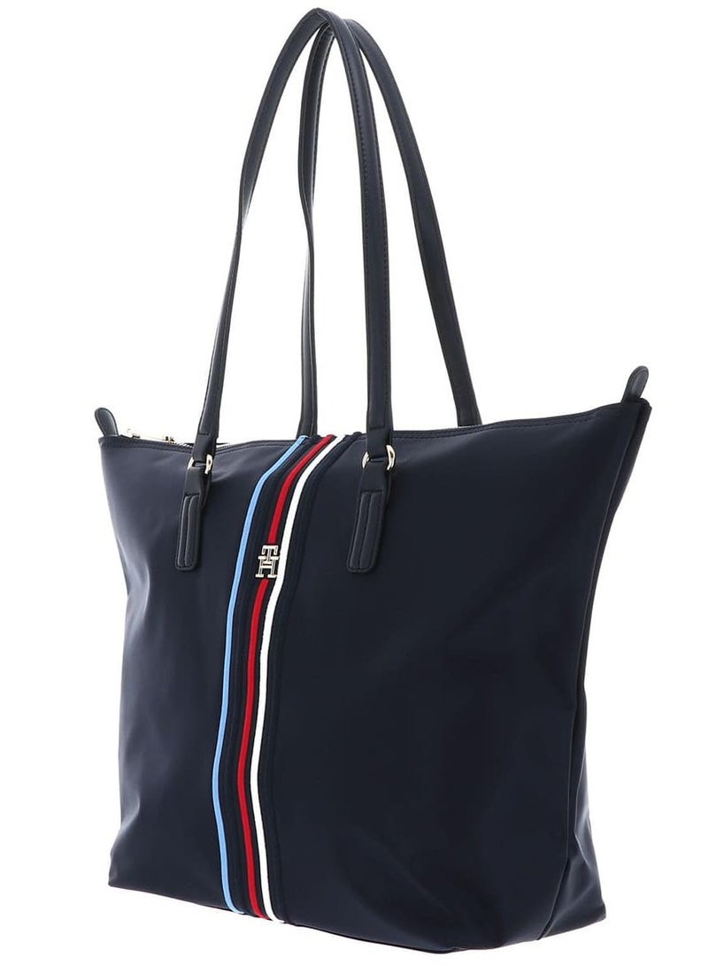 Tommy Icons حقيبه يد نسائية من تومي هيلفيغر، لون ازرق داكن ، رقم الموديل AW0AW15981DW6 - Image 4