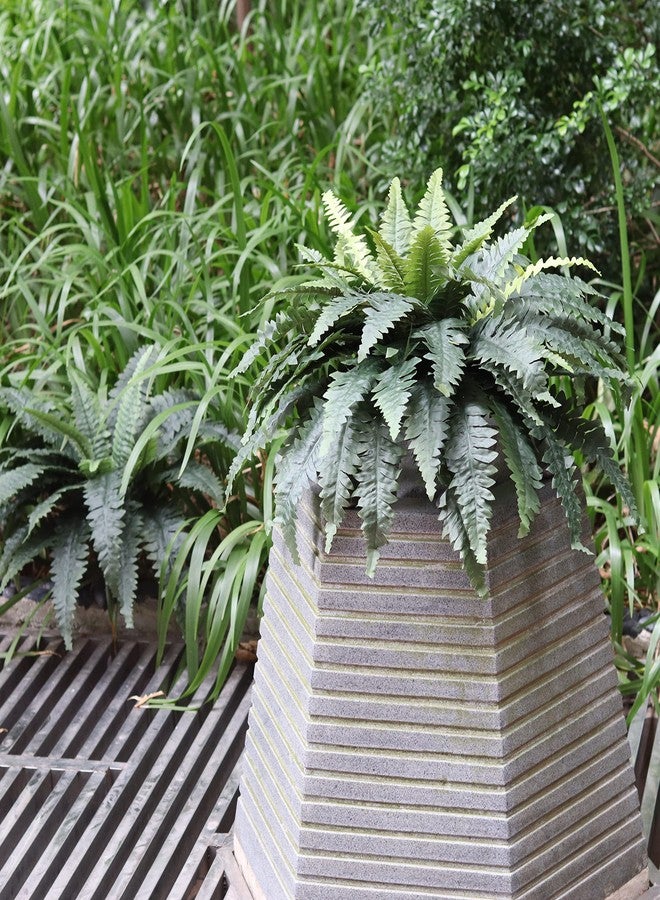 Galebeiren Artificial Ferns for Outdoors, Set of 2 Bouquets 33" Diam Large Fake Ferns Faux Boston Fern Bush Plant for Indoors Home Garden Porch Windowsill Entrance Farmhouse Decor Arrangement - Image 3